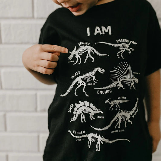 Dinosaur Skeleton Affirmation T-shirt | Glow in the Dark