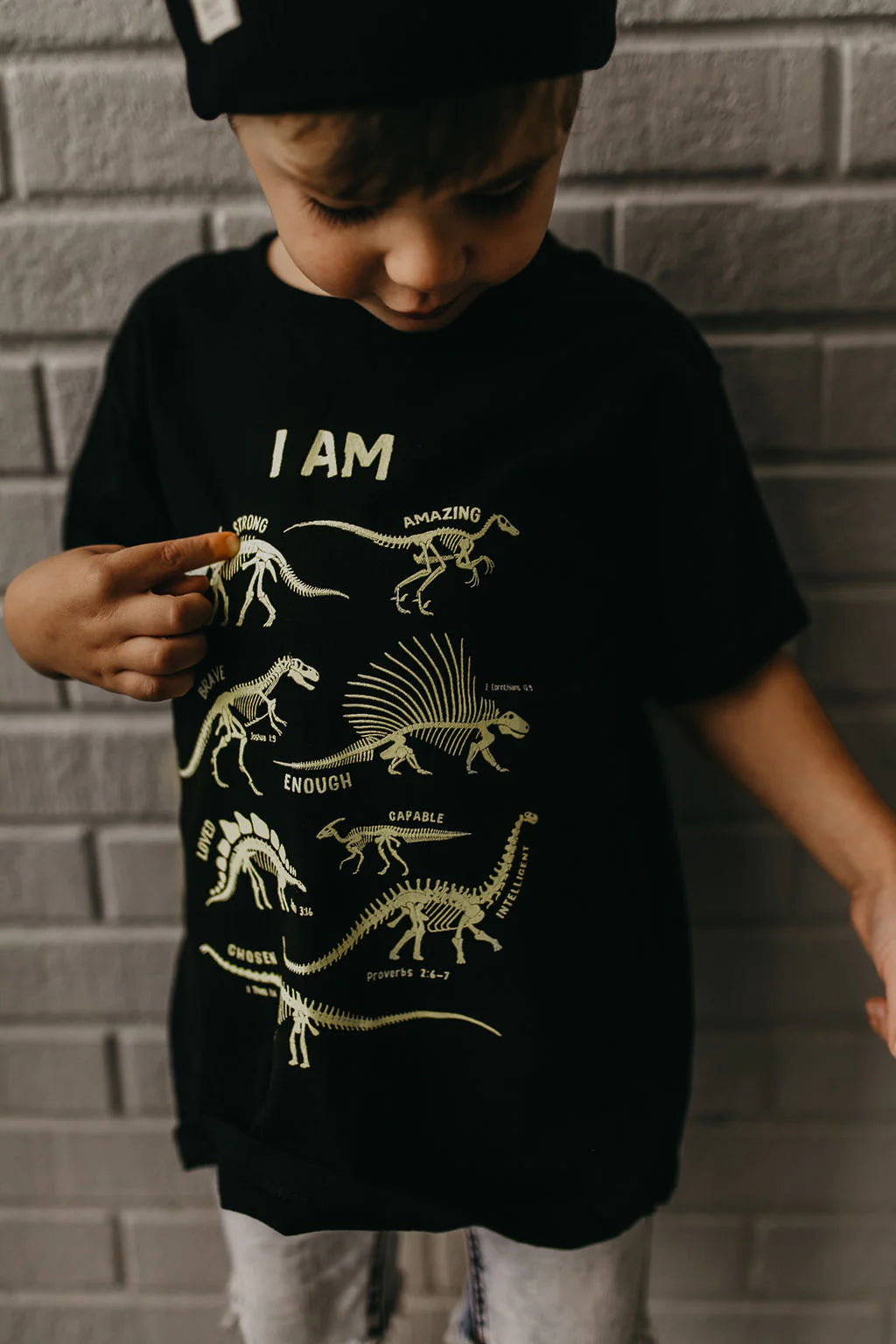 Dinosaur Skeleton Affirmation T-shirt | Glow in the Dark