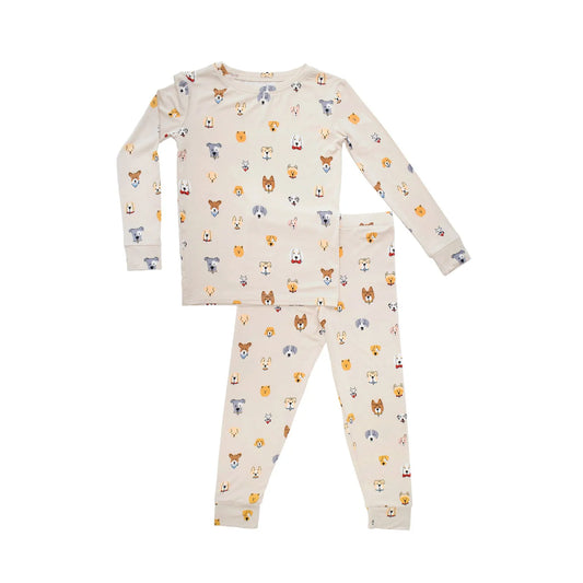 Bamboo Pajama Set | Neutral Dogs