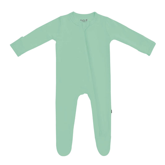 Bamboo Cotton Zippered Footie | Wasabi