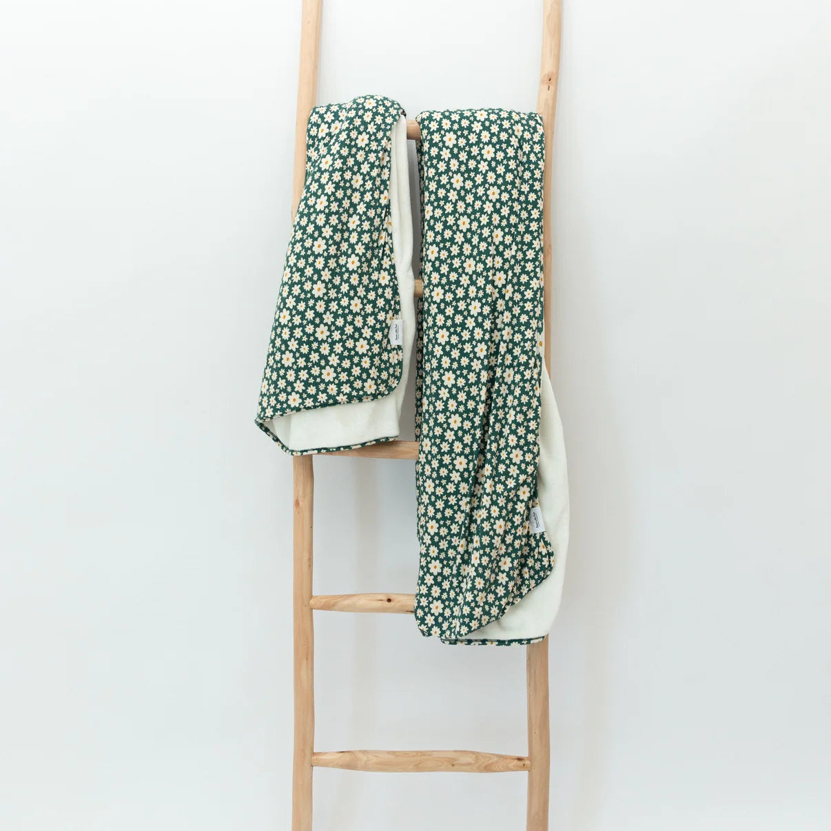 Green Floral Ribbed Blanket