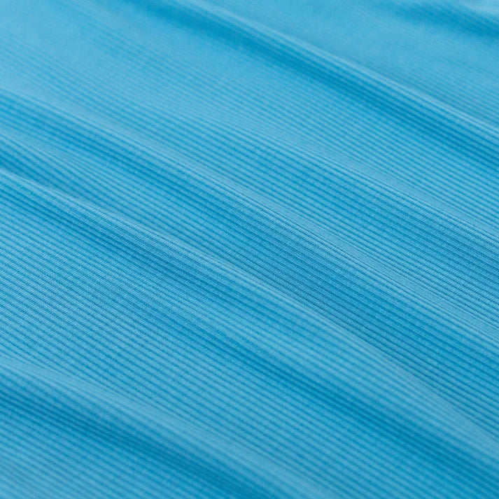 Shorts Two-Piece Bamboo Set | Poolside Blue (Ribbed)