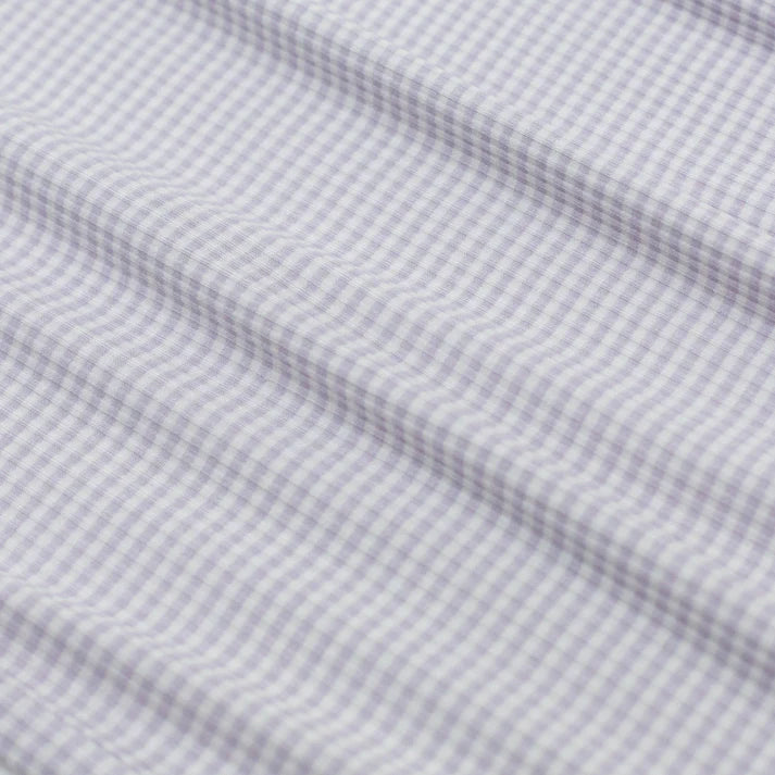 Flutter Sleeve Romper | Lavender Small Stripe (Ribbed)