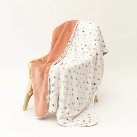 Butterflies Small Ribbed Blanket