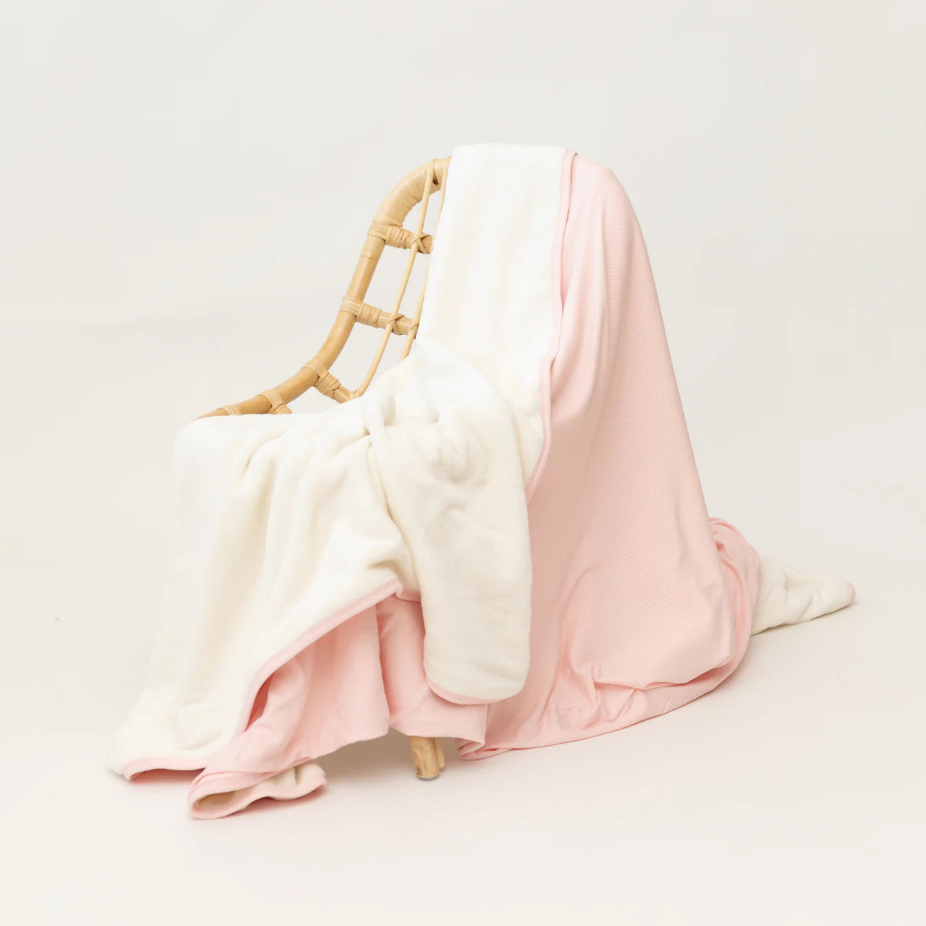 Ballet Pink Small Ribbed Bamboo Plush Blanket