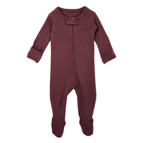 Plum Footed Sleeper | 2-Way Zipper