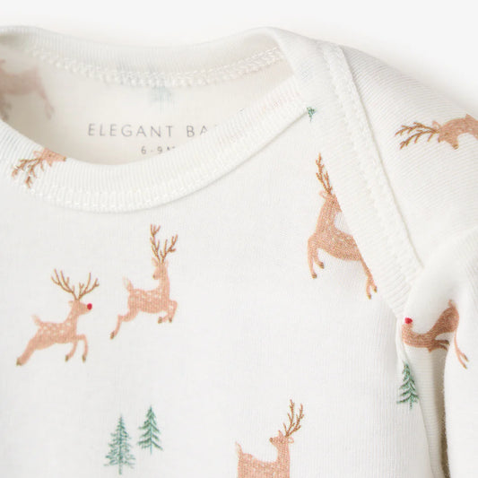 Reindeer Printed Organic Cotton Lounge Set