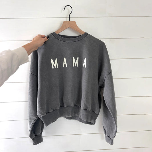 Women's 'MAMA' Oversized Sweatshirt | Charcoal