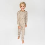 Bamboo Pajama Set | Football (Small Ribbed)