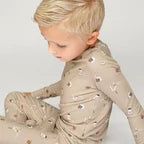 Bamboo Pajama Set | Football (Small Ribbed)
