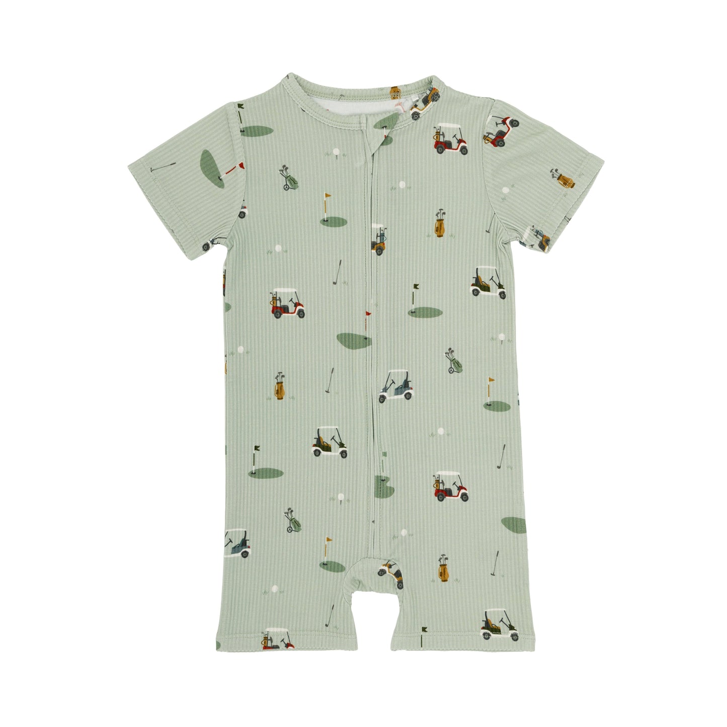 Bamboo Summer Zip Romper | Golf (Small Ribbed)