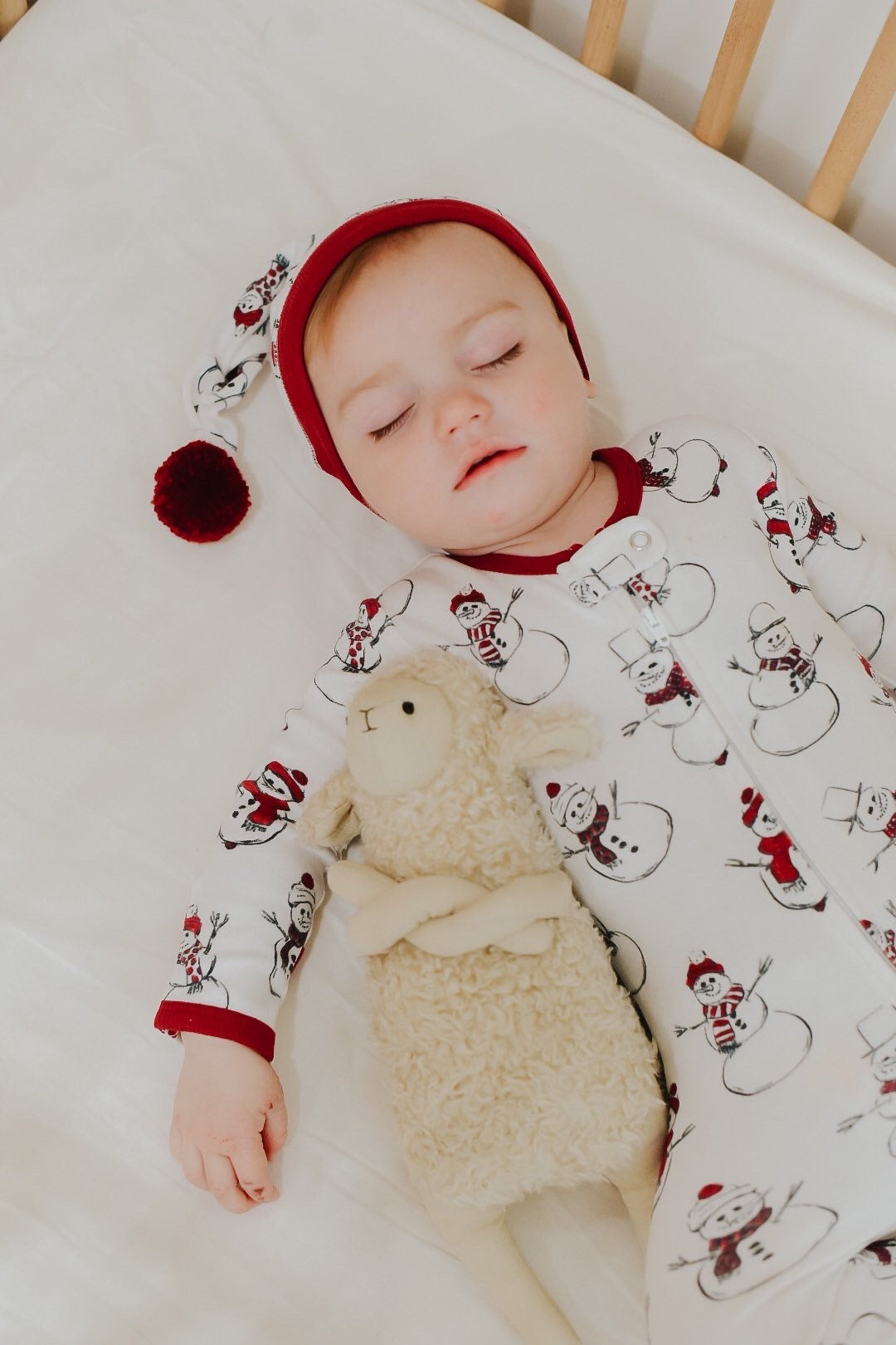 Holiday 2-Way Zipper Footie & Cap Set | Snow Day