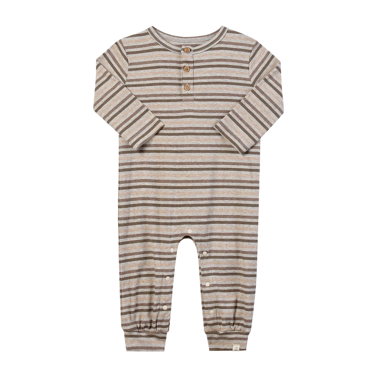 Mason Henley Romper | Ribbed Beige Multi Stripe