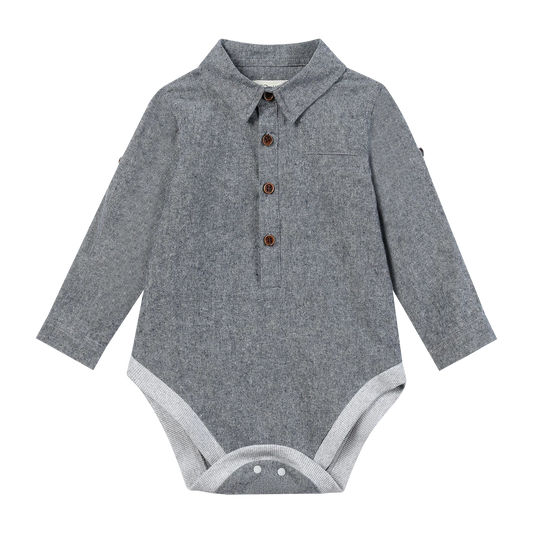 Jasper Woven Onesie | Navy Chambray