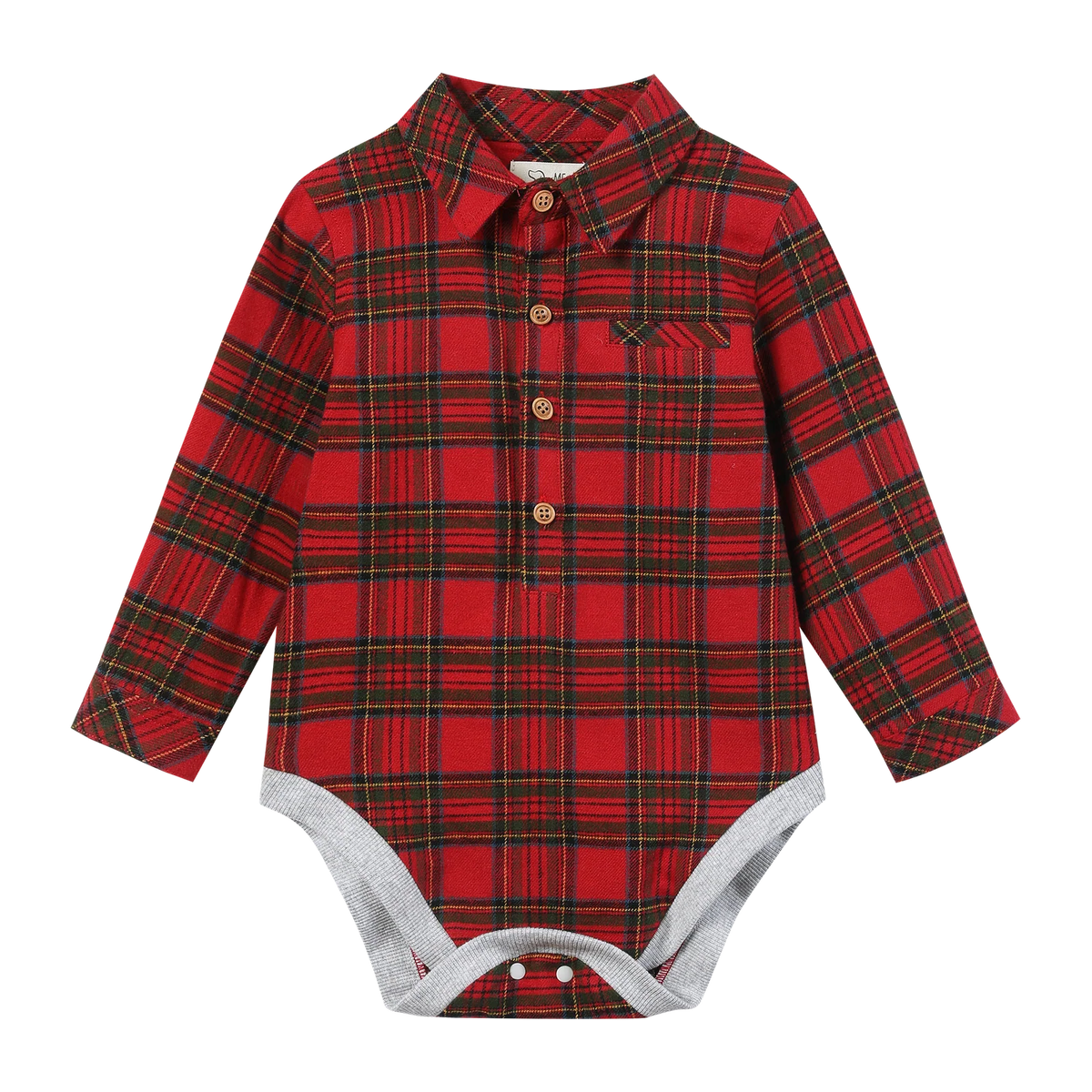 Jasper Woven Onesie | Festive Red Plaid