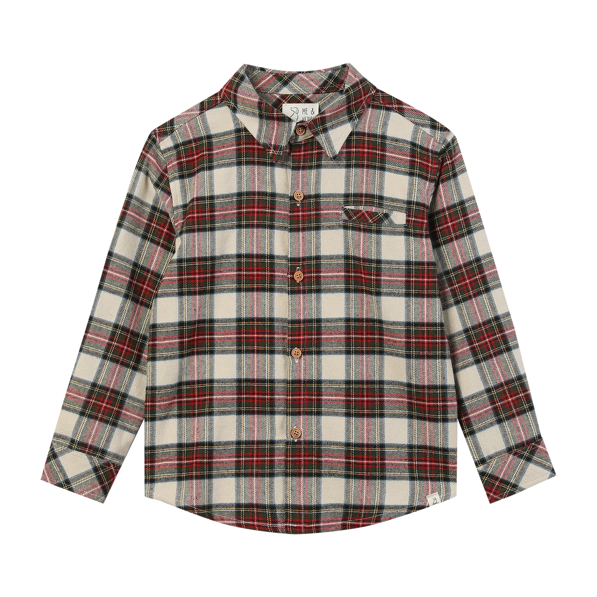 Atwood Woven Shirt | Cream & Green Plaid