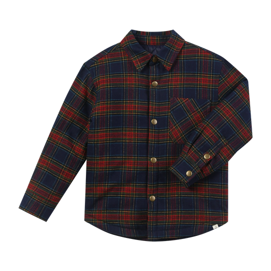 Hiker Padded Jacket | Navy Plaid