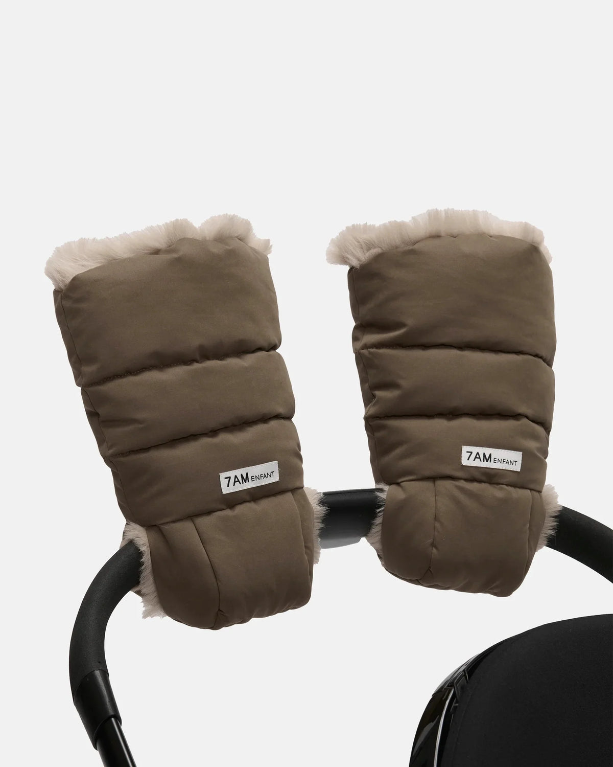 Helsinki Warmmuffs | Moss Brown Faux Fur