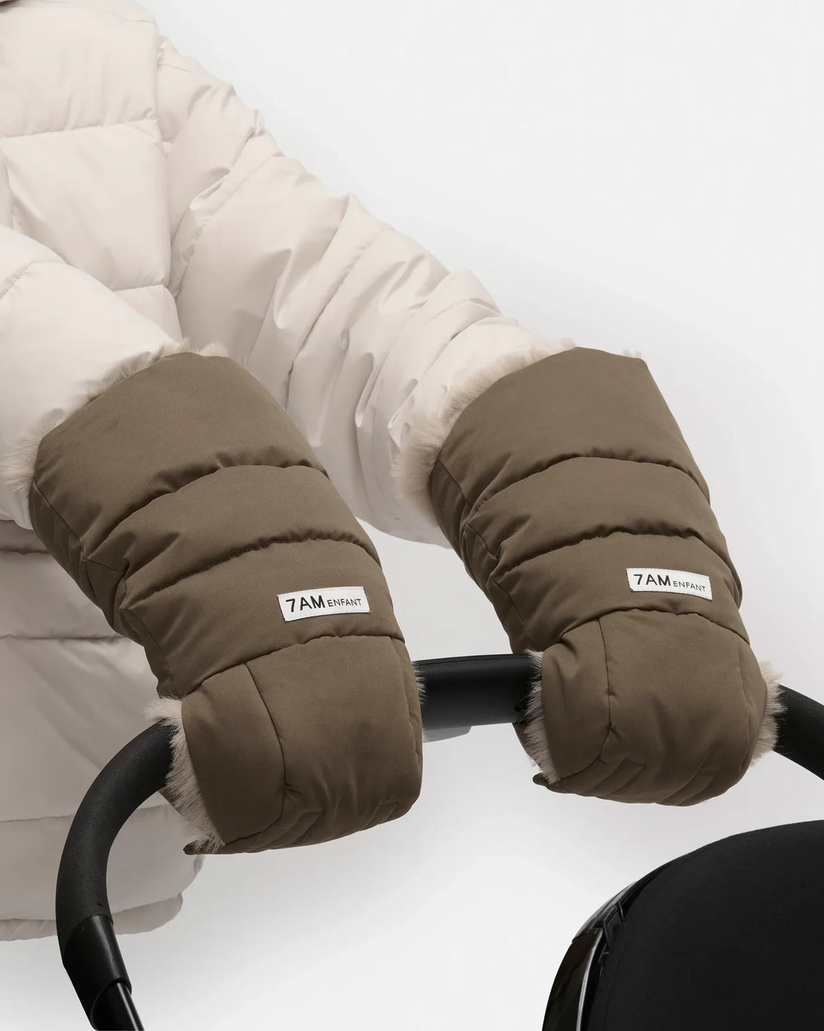 Helsinki Warmmuffs | Moss Brown Faux Fur