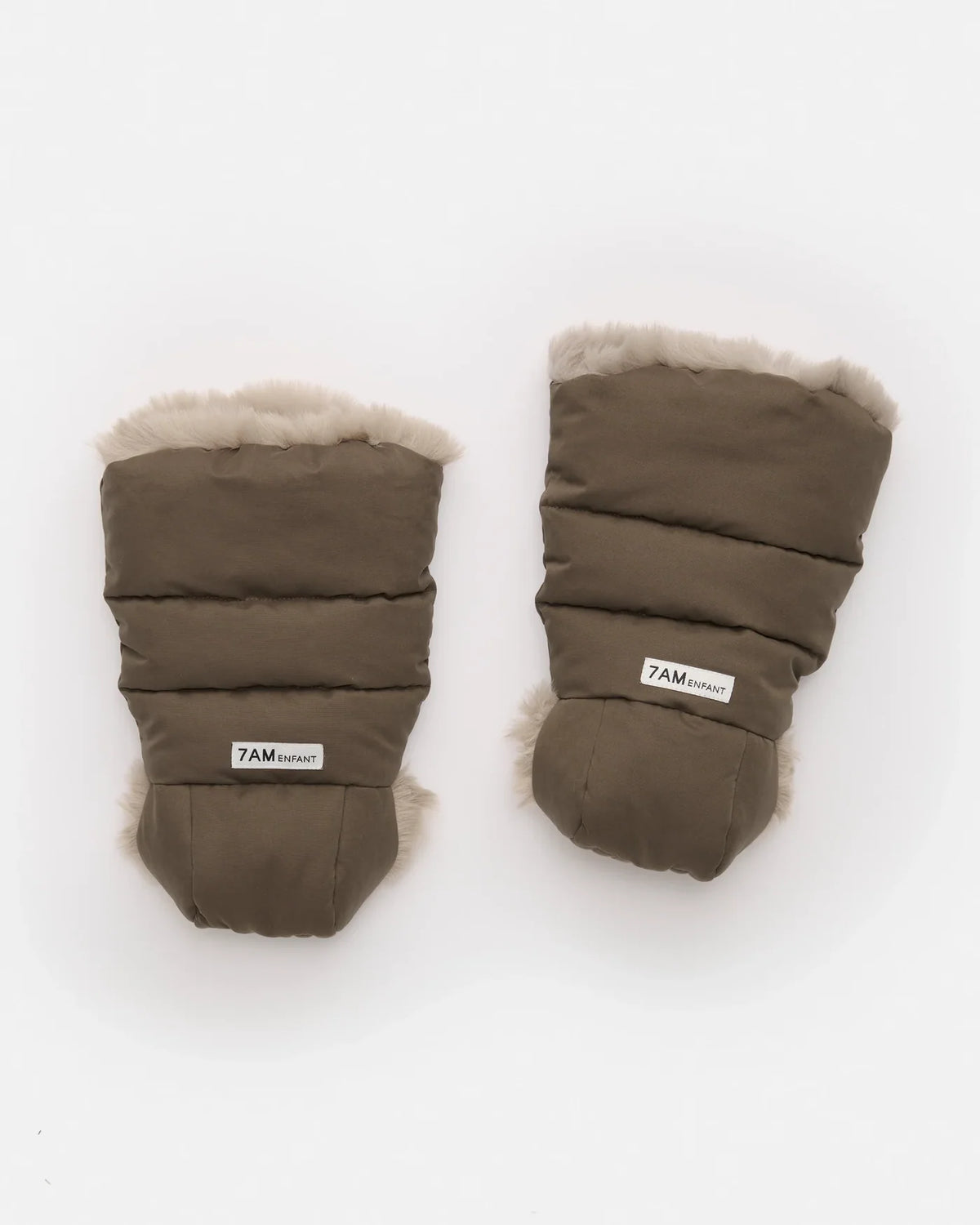 Helsinki Warmmuffs | Moss Brown Faux Fur