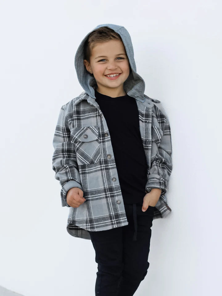 Removable Hooded Flannel | Sky