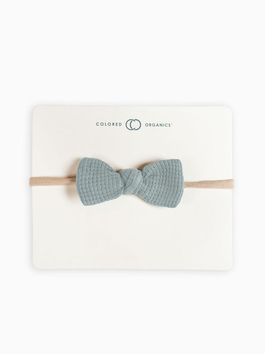 Organic Waffle Bow Headband | Ocean