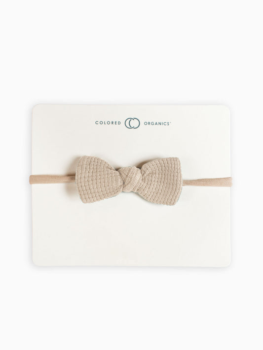 Organic Waffle Bow Headband | Clay
