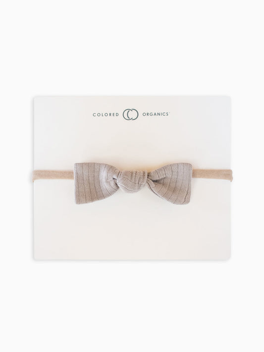 Organic Ribbed Bow Headband | Dove