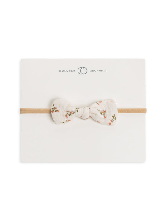 Organic Muslin Bow Headband | Wildflowers