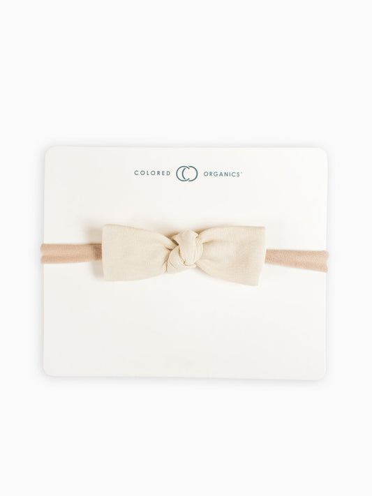 Organic Baby Dainty Bow Headband | Natural