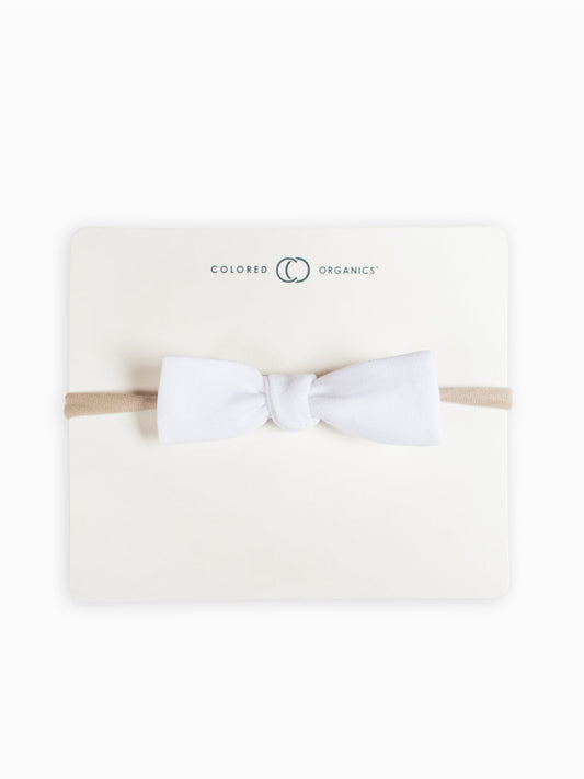 Organic Baby Dainty Bow Headband | White