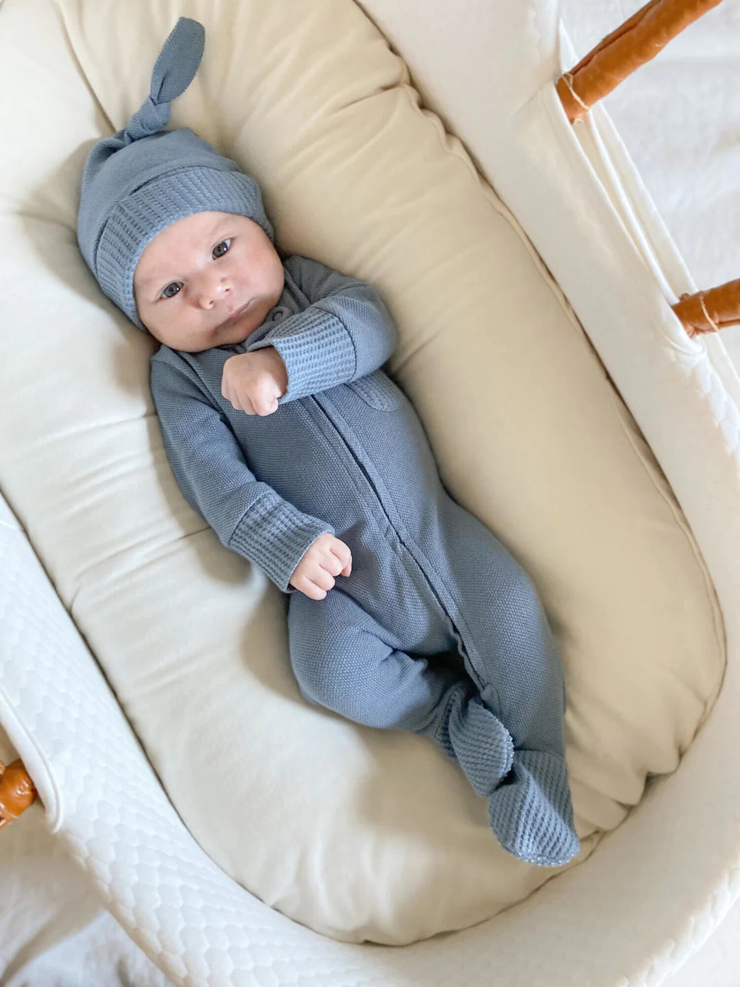 Organic Pique 2-Way Zipper Footie | Pool