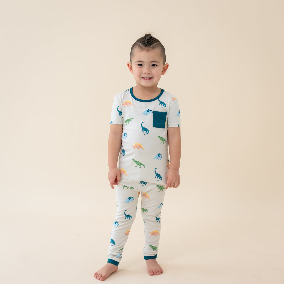Bamboo Short Sleeve w Pants Pajama Set | Dinosaur Roar
