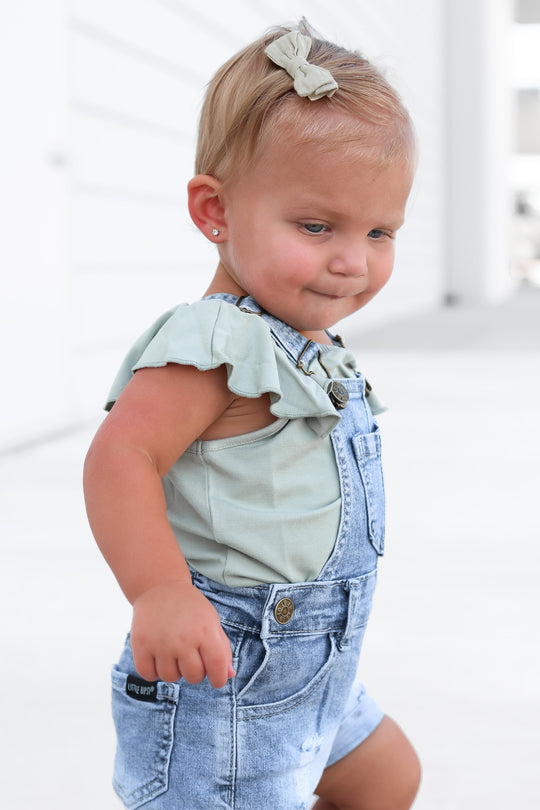Ruffle Tank Top & Denim High Waist Short Set (8-9Y)