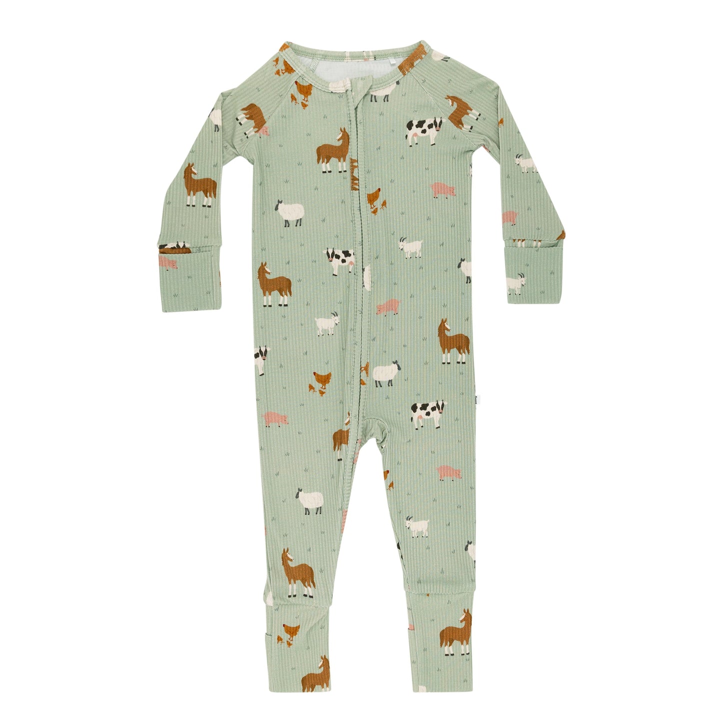Bamboo Sleeper w/ Fold-Over Feet  | Farm Animals