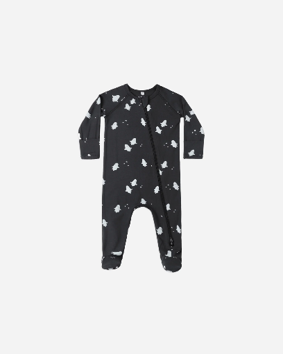 Bamboo Zip Footie | Midnight Ghosts