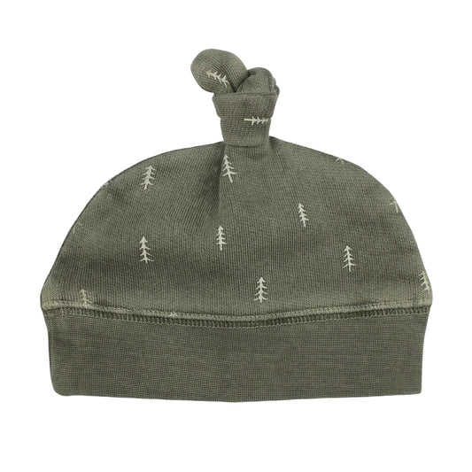 Organic Cozy Top-Knot Hat | Hunter Tree