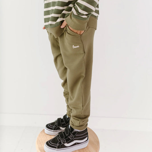 Bamboo French Terry Joggers | Beetle Olive