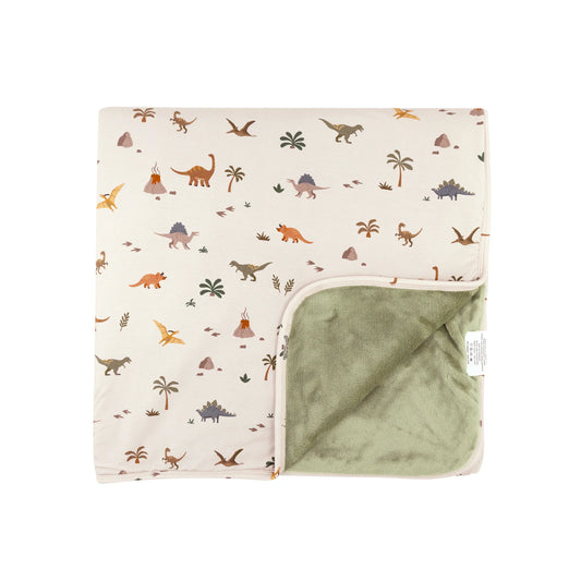 Prehistoric Dinosaurs Bamboo Plush Blanket