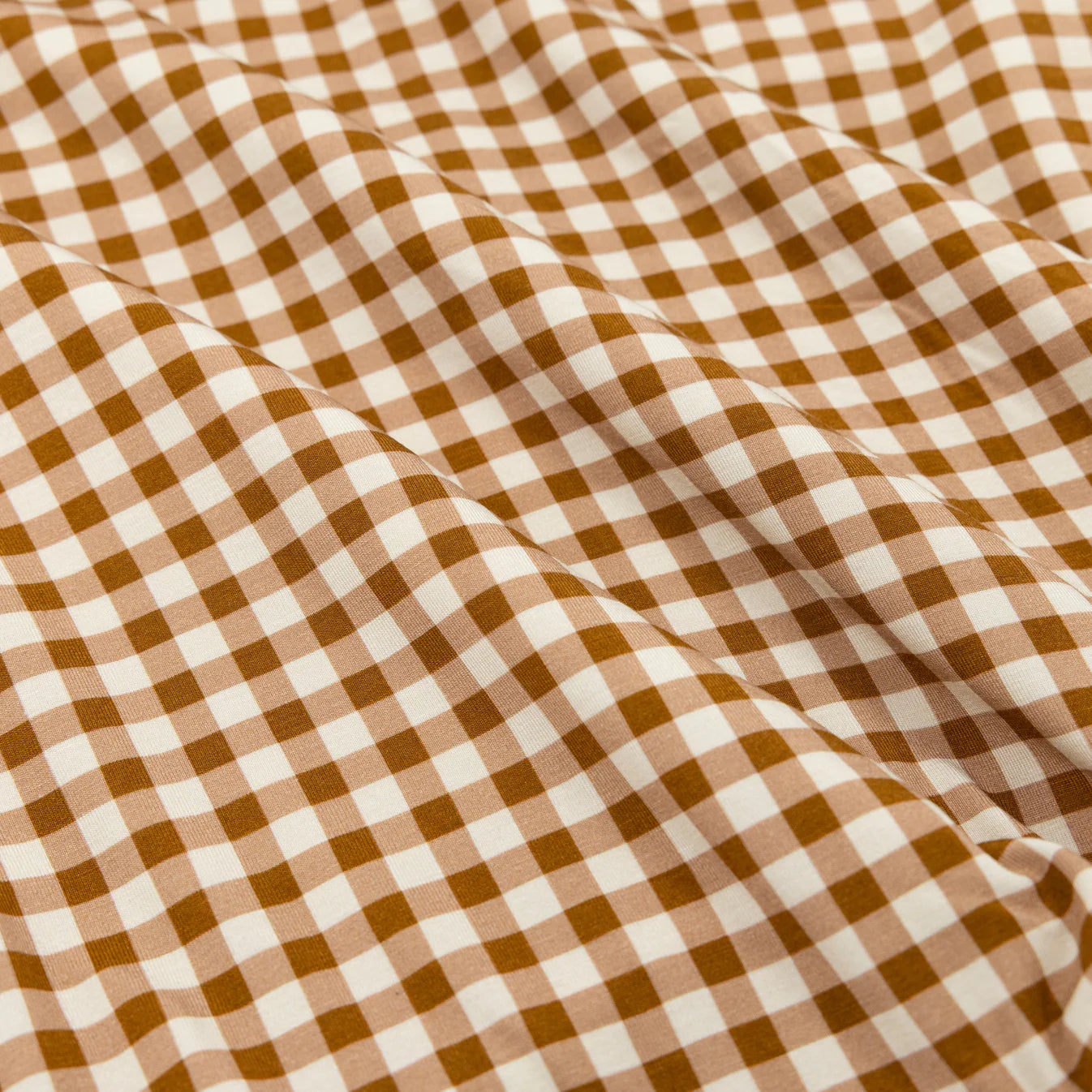 Bamboo Sleeper w/ Fold-Over Feet  | Caramel Small Gingham