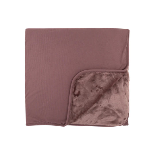Plum Small Ribbed Bamboo Plush Blanket