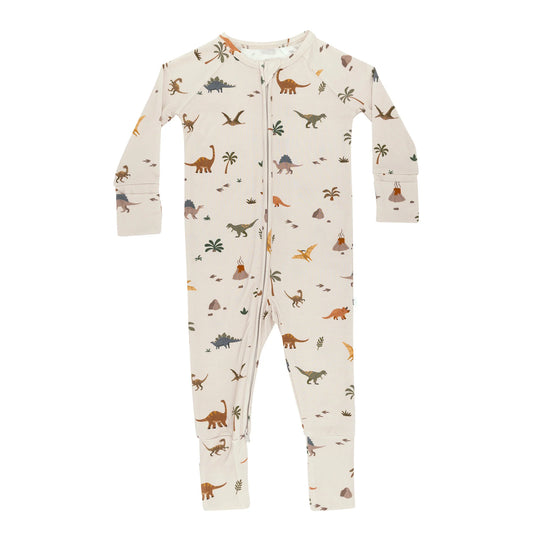 Bamboo Zip Sleeper w/ Fold-Over Feet | Prehistoric Dinosaurs