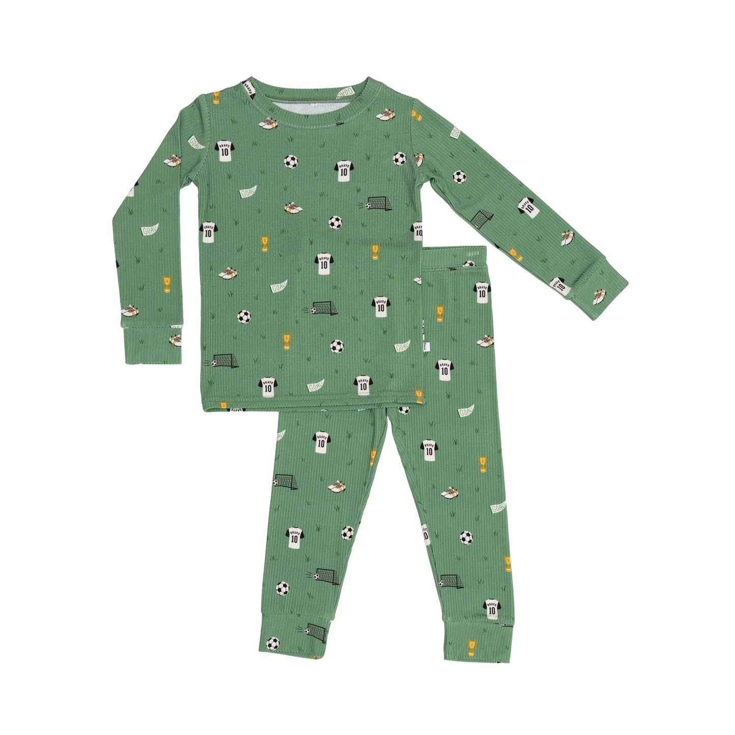 Bamboo Pajama Set | Soccer (Small Ribbed)