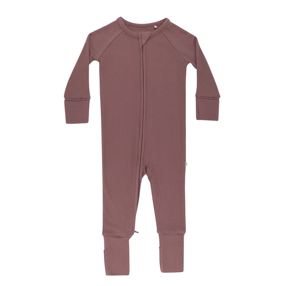 Bamboo Sleeper w/ Fold-Over Feet | Plum (Small Ribbed)