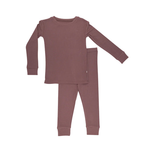 Bamboo Pajama Set | Plum Small Ribbed