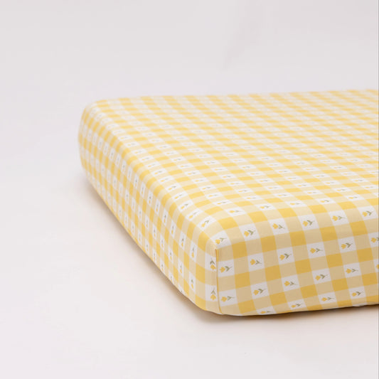 Crib Sheet | Yellow Gingham Tulip