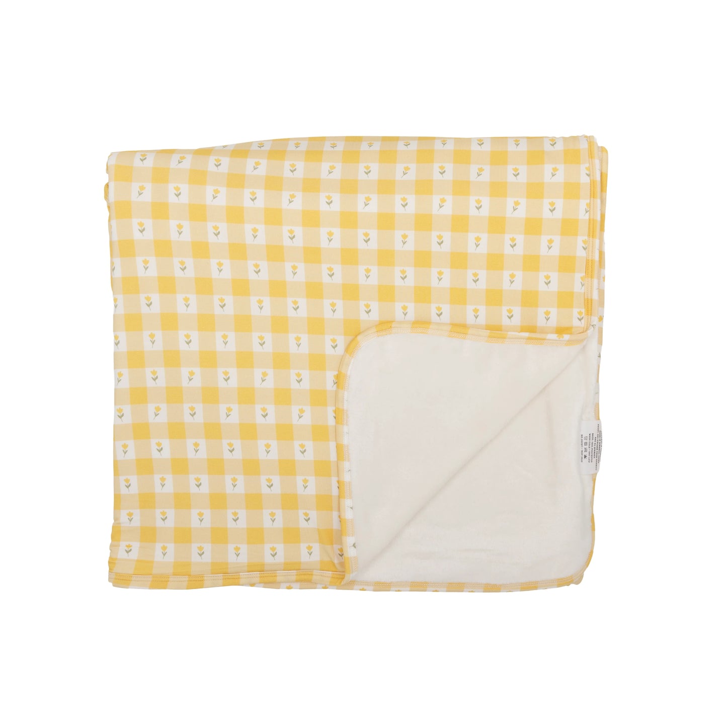 Yellow Gingham Tulip | Bamboo Plush Blanket