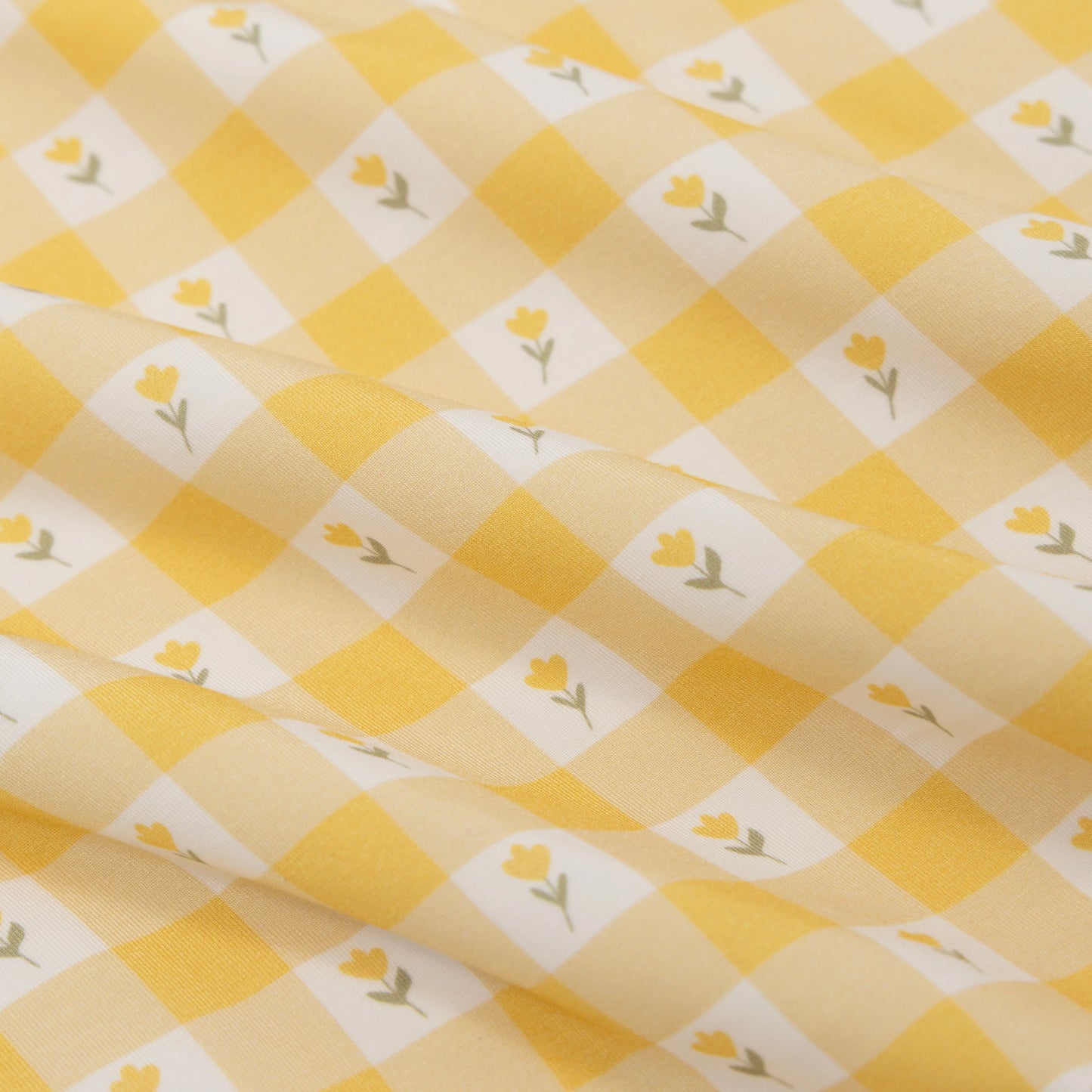 Yellow Gingham Tulip | Bamboo Plush Blanket