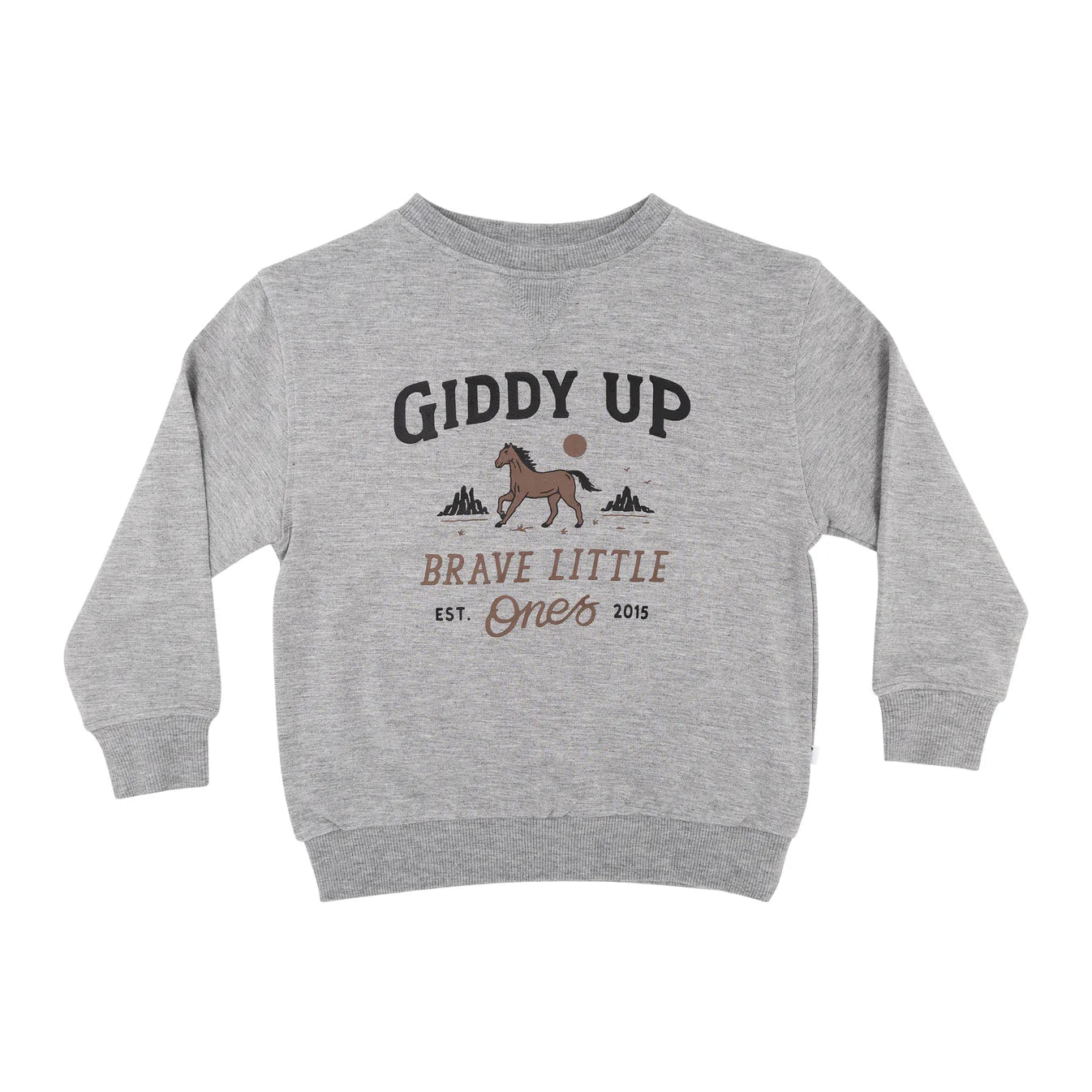 Giddy Up Bamboo French Terry Pullover | Dark Heather Gray