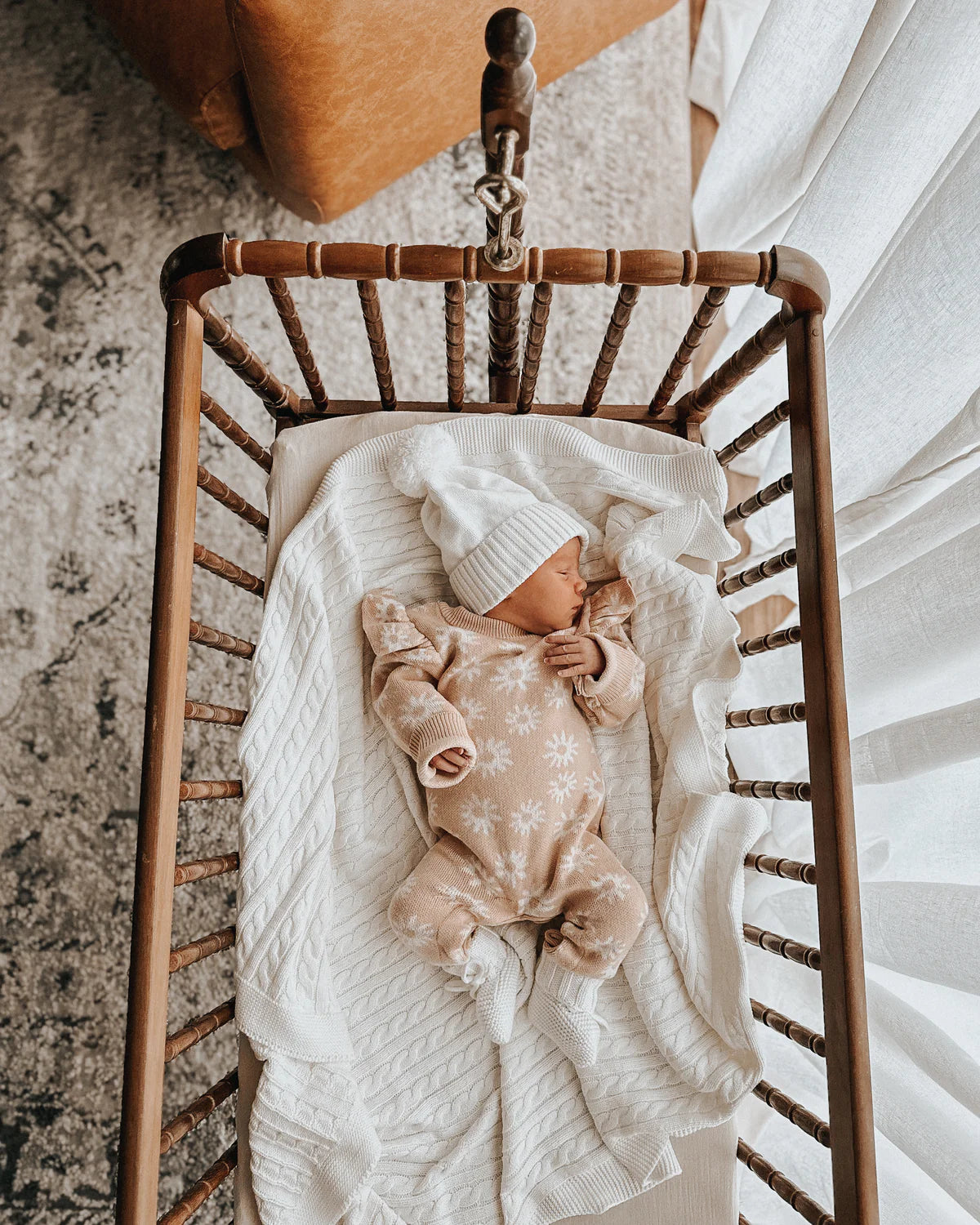 Luna + Luca Organic Booties | White